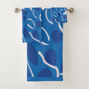 Blue Water Waves Abstraktes Muster Badhandtuch Set