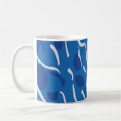 Blue Water Waves Abstraktes Muster Kaffeetasse (Links)