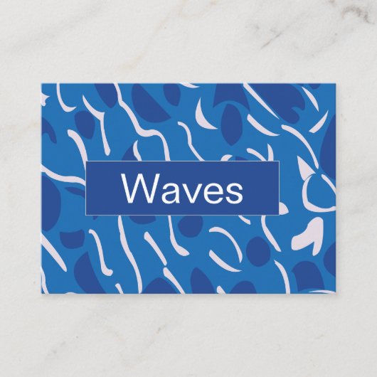 Blue Water Waves Abstraktes Muster Visitenkarte (Vorderseite)