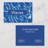 Blue Water Waves Abstraktes Muster Visitenkarte (Vorne/Hinten)