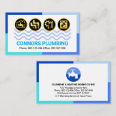 Blue Water Waves Frame Plumbing Visitenkarte (Vorne/Hinten)