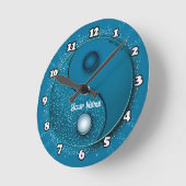 Blue Water Yin Yang Clock Runde Wanduhr (Winkel)
