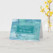 Blue Watercolor 5th Wedding Anniversary Card Karte (Gelbe Blume)