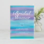 Blue Watercolor Abend Sky Brautparty Einladen Einladung (Stehend Vorderseite)