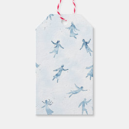 Blue Watercolor Abstract Silhouettes Geschenkanhänger