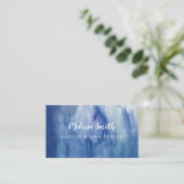 Blue Watercolor Abstrakt Makeup Artist Friseur Sal Visitenkarte (Stehend Vorderseite)