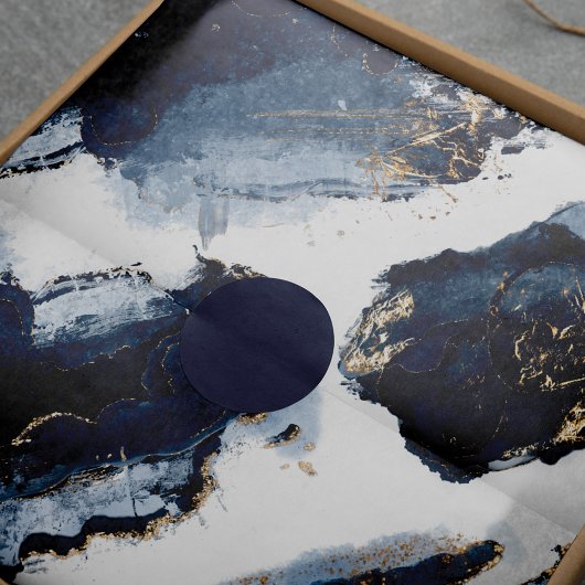 Blue Watercolor Alkohol Tinte & Gold Sparkone Seidenpapier