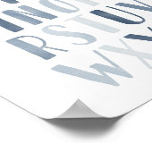 Blue Watercolor Alphabet ABC Boy Kinderzimmer Deko (Ecke)