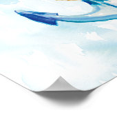 Blue Watercolor Anchor 3 Poster (Ecke)