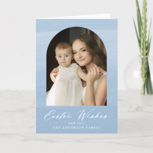 Blue Watercolor Arch 2 Foto Osterwünsche Feiertagskarte