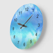 Blue Watercolor Art Uhr (Winkel)