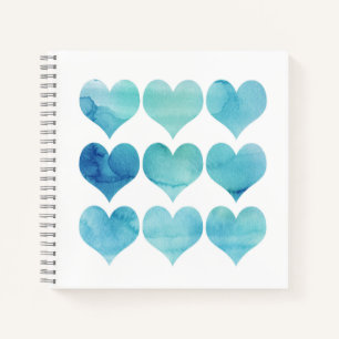 Blue Watercolor Arts for Heart Heart Health Clipa Notizblock