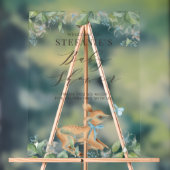 Blue Watercolor Baby Deer Woodland Baby Dusche Acrylschild (Neutral)