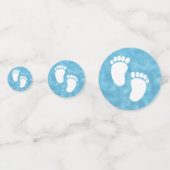 Blue Watercolor Baby Dusche Foot Print Konfetti (Vorderseiten)