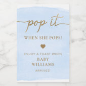 Blue Watercolor Baby Dusche Gefallen Flaschenetike Weinetikett (Einzelnes Label)