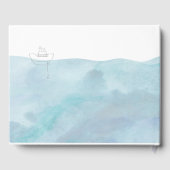 Blue Watercolor Baby Dusche | Nautic Gästebuch (Rückseite)