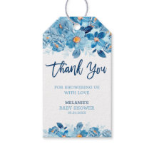 Blue Watercolor Baby Dusche Vielen Dank