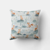 Blue Watercolor Baby Fox Kissen (Rückseite)