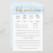 Blue Watercolor Baby Predictions Game (Vorne/Hinten)