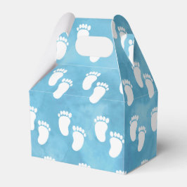 Blue Watercolor Baby Shooting Footprint Muster Geschenkschachtel