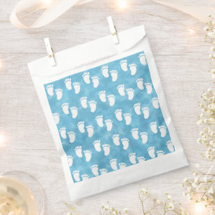 Blue Watercolor Baby Shooting Footprint Muster Geschenktütchen