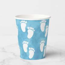 Blue Watercolor Baby Shooting Footprint Muster