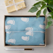 Blue Watercolor Baby Shooting Footprint Muster Seidenpapier (Geschenk)