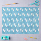 Blue Watercolor Baby Shooting Footprint Muster Seidenpapier (Basteln)