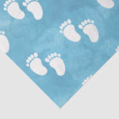 Blue Watercolor Baby Shooting Footprint Muster Seidenpapier (Ausschnitt)