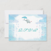 Blue Watercolor Baby Show RSVP Card (Vorderseite)