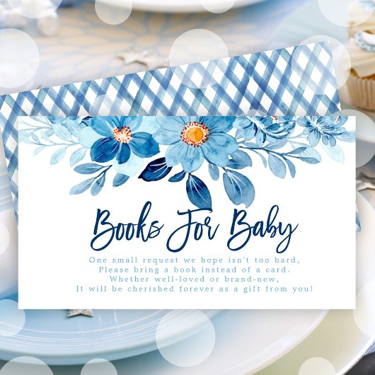 Blue Watercolor Baby Showbuchanfrage Begleitkarte