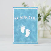 Blue Watercolor Baby Showroom Template Dankeskarte (Stehend Vorderseite)