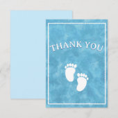 Blue Watercolor Baby Showroom Template Dankeskarte (Vorne/Hinten)