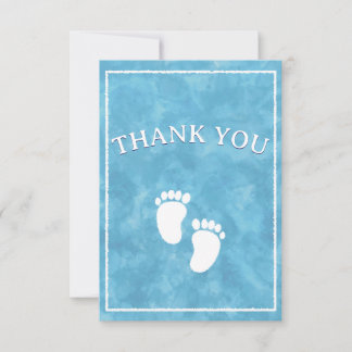 Blue Watercolor Baby Showroom Template Dankeskarte