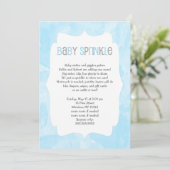 Blue Watercolor Baby Sprinkle / Baby Dusche Einladung (Stehend Vorderseite)