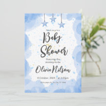 Blue Watercolor Babydusche, Oh Boy Baby Dusche