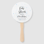 Blue Watercolor Babydusche, Oh Boy Baby Dusche Fächer (Vorderseite)