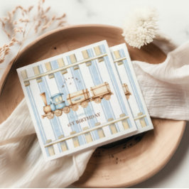 Blue Watercolor Bahn 1. Geburtstag Serviette