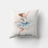 Blue Watercolor Ballerina Dancer Kissen (Rückseite)