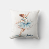 Blue Watercolor Ballerina Dancer Kissen (Vorderseite)