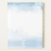 Blue Watercolor Beach Anchor Nautical Wedding Planer (Rückseite)