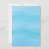 Blue Watercolor Beach Coastal Nautical Whimsical Einladung (Rückseite)