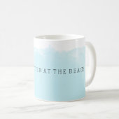 Blue Watercolor Beach Kaffeetasse (VorderseiteRechts)