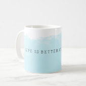 Blue Watercolor Beach Kaffeetasse (Vorderseite Links)