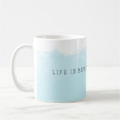 Blue Watercolor Beach Kaffeetasse (Links)