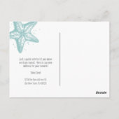 Blue Watercolor Beach Monouncement Card Postkarte (Rückseite)