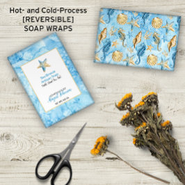 🌊 Blue Watercolor Beach Themed Soap Wraps