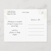 Blue Watercolor Beach Wedding Danke Postcard Postkarte (Rückseite)