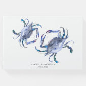 Blue Watercolor Beach Wedding Gästebuch (Vorderseite)