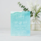 BLUE Watercolor Beach Wedding mit BLIZZARD (Stehend Vorderseite)